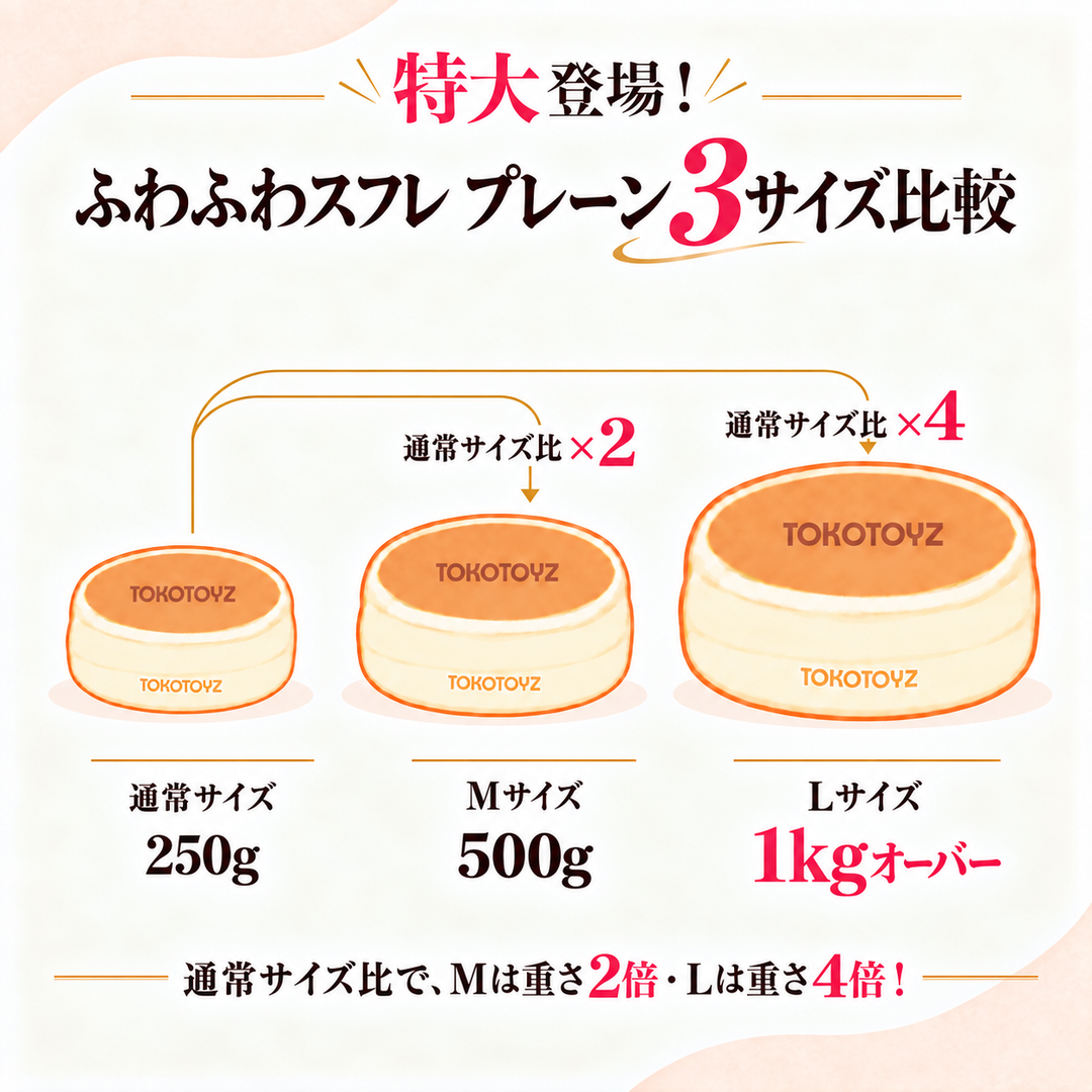 【9/11予約開始：10月末以降発送予定】特大スクイーズ　スフレプレーン／濃厚バター（M／L）