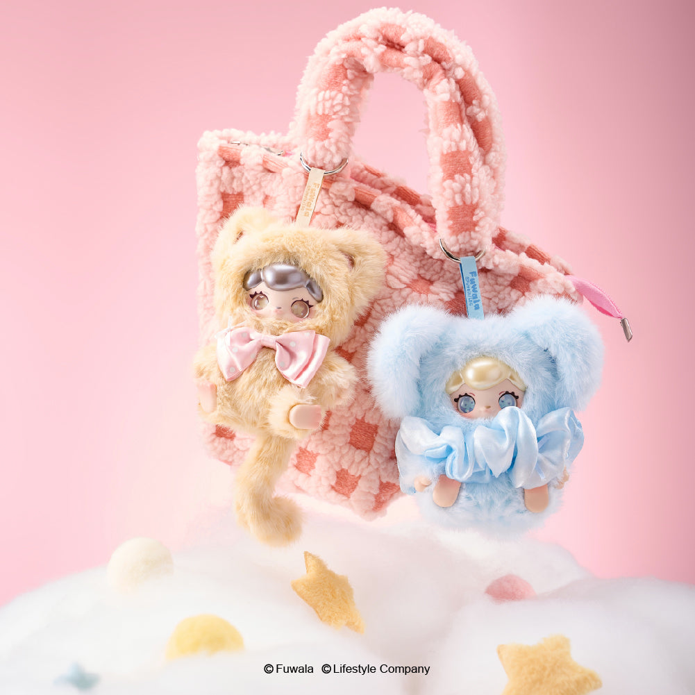 FUWALA（フワラ／キャラぬい）かばんチャームとしても可愛いぬいぐるみキーホルダーのミルキーキャットとフワゾウが正面に写っているバナー画像