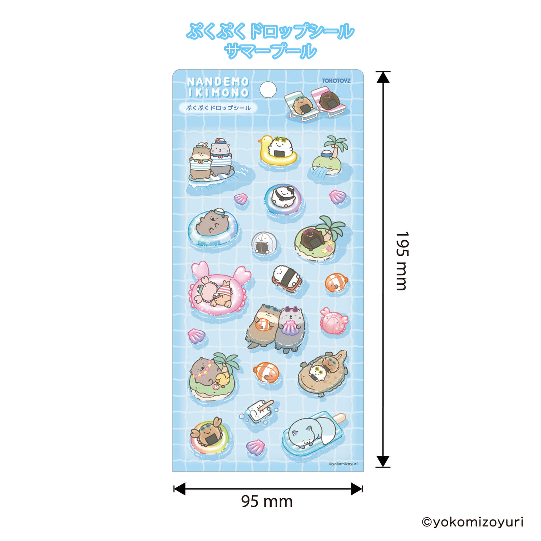 【予約品：7月中旬以降発送予定】なんでもいきもの ぷくぷくドロップシール（サマープール/ひんやりスイーツ）