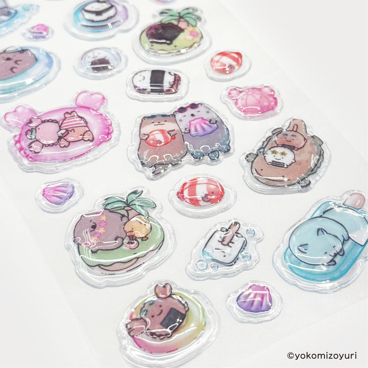 【予約品：7月中旬以降発送予定】なんでもいきもの ぷくぷくドロップシール（サマープール/ひんやりスイーツ）